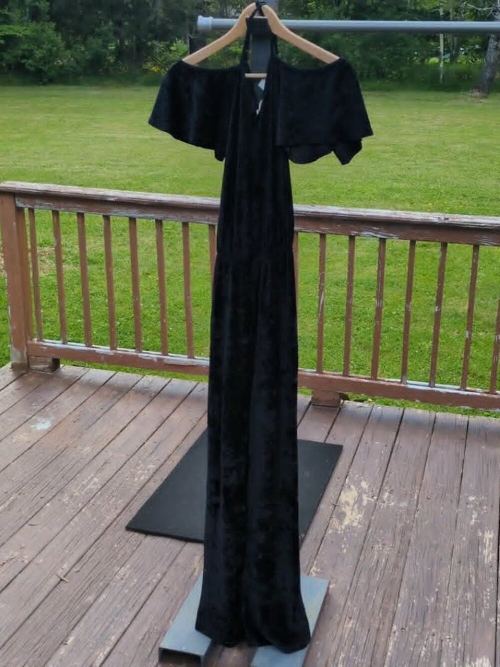 Mimi Chica Crushed Velvet Black Jumpsuit Vixen Off Shoulder Romantic Whimsigoth